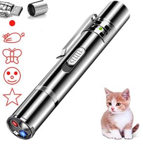 cat laser toy, laser pointer for interactive toys for indoor cats, long range 7 modes lazer projection playpen for kitten outdoor pet chaser tease stick training exercise