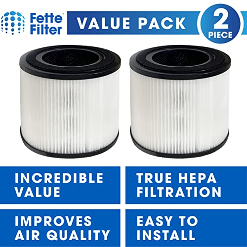 Fette Filter - Filter Compatible with BISSELL MYair Pro Hub and Plus Air Purifier Replacement HEPA and Carbon Filter Part # 3069 and 3389 - Pack of 2