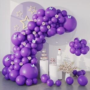 Purple Balloons Garland Arch Kit, 100pcs Latex Lavender Balloons different sizes 18/12/10/5 Inch for Theme Party Decoration, Weddings Bridal Shower for Women, Girl Baby Shower Bachelorette Party Decor