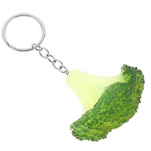 PRETYZOOM Broccoli Keychain Food Keyring Vegetables Fruit Decorative Key Holder for Birthday Gift Car Bag Purse Pendant Handbag