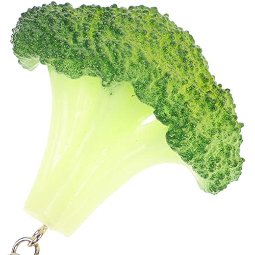 PRETYZOOM Broccoli Keychain Food Keyring Vegetables Fruit Decorative Key Holder for Birthday Gift Car Bag Purse Pendant Handbag