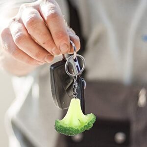 PRETYZOOM Broccoli Keychain Food Keyring Vegetables Fruit Decorative Key Holder for Birthday Gift Car Bag Purse Pendant Handbag