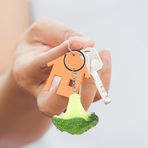 PRETYZOOM Broccoli Keychain Food Keyring Vegetables Fruit Decorative Key Holder for Birthday Gift Car Bag Purse Pendant Handbag