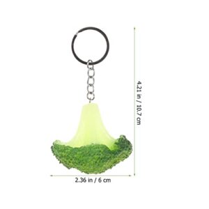 PRETYZOOM Broccoli Keychain Food Keyring Vegetables Fruit Decorative Key Holder for Birthday Gift Car Bag Purse Pendant Handbag