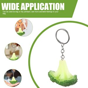 PRETYZOOM Broccoli Keychain Food Keyring Vegetables Fruit Decorative Key Holder for Birthday Gift Car Bag Purse Pendant Handbag