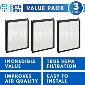 Fette Filter - 3 Pack of Filter Replacements Compatible with NUWAVE OxyPure Large Area Smart Air Cleaner Purifier Models 47001, 47002, 47003, 47004, 47005, and 47006, Activated Carbon + HEPA Combo (3)