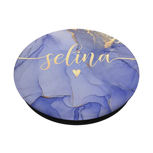 Selina Letter S Initial Cute Purple Personalized PopSockets Swappable PopGrip