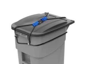 kiinhome trash can lock, bungee cord for outdoor garbage can lid, animal proof garbage lid lock (works for dogs, bears, raccons, opossums), heavy dutty elastic strap. (trash can not included)