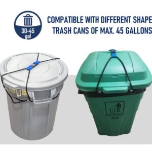 KiinHome Trash Can Lock, Bungee Cord for Outdoor Garbage Can Lid, Animal Proof Garbage Lid Lock (Works for Dogs, Bears, Raccons, Opossums), Heavy Dutty Elastic Strap. (Trash Can NOT Included)