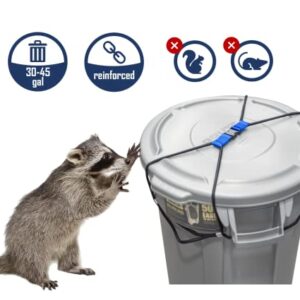 KiinHome Trash Can Lock, Bungee Cord for Outdoor Garbage Can Lid, Animal Proof Garbage Lid Lock (Works for Dogs, Bears, Raccons, Opossums), Heavy Dutty Elastic Strap. (Trash Can NOT Included)