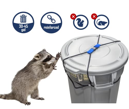 KiinHome Trash Can Lock, Bungee Cord for Outdoor Garbage Can Lid, Animal Proof Garbage Lid Lock (Works for Dogs, Bears, Raccons, Opossums), Heavy Dutty Elastic Strap. (Trash Can NOT Included)