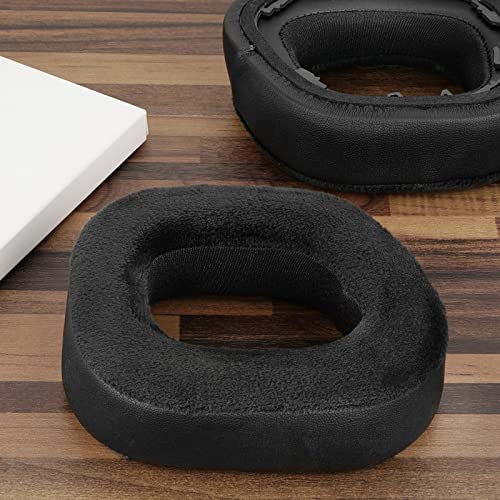 Geekria Comfort Hybrid Velour Replacement Ear Pads for Corsair HS80 RGB Wireless Headphones Ear Cushions, Headset Earpads, Ear Cups Cover Repair Parts (Black)