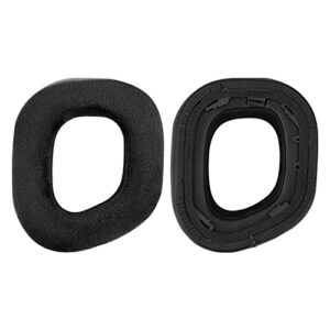 Geekria Comfort Hybrid Velour Replacement Ear Pads for Corsair HS80 RGB Wireless Headphones Ear Cushions, Headset Earpads, Ear Cups Cover Repair Parts (Black)