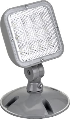 Shine LED Remote Emergency Light Head - Single Head LED Lamp Remote Capable 9.6V - for Business, Office, Warehouse, Gray