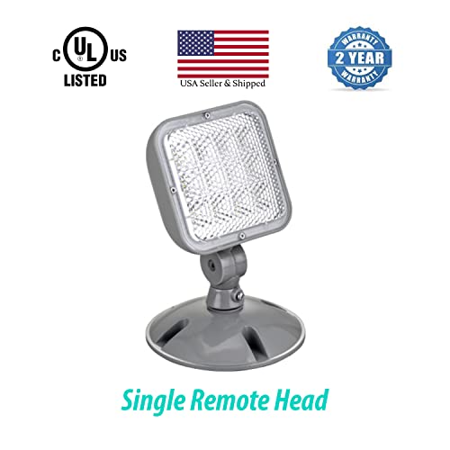 Shine LED Remote Emergency Light Head - Single Head LED Lamp Remote Capable 9.6V - for Business, Office, Warehouse, Gray