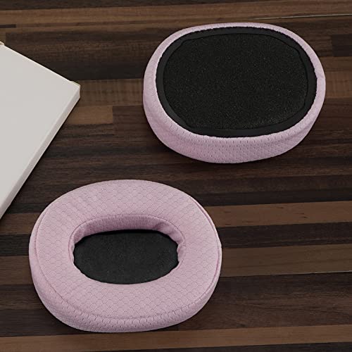 Geekria NOVA Mesh Fabric Replacement Ear Pads for Skullcandy Crusher Wireless, Crusher Evo, Crusher ANC, Hesh 3 Headphones Ear Cushions, Headset Earpads, Ear Cups Repair Parts (Pink)