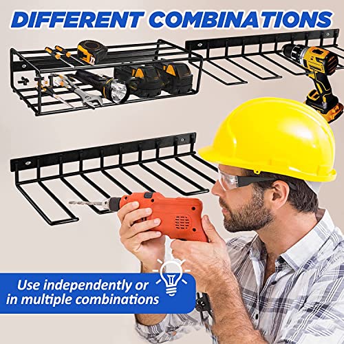 Bygytyo Heavy Duty Floating Tool Shelf, Power Tool Organizer for Handheld Power Tools, Drill Holder Wall Mount Storage Rack, 100# Weight Limit, Compact Removable Design, Perfect for Father's Day
