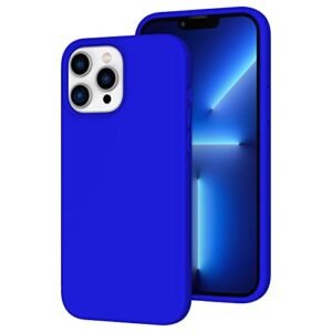 k tomoto compatible with iphone 13 pro max case for women, [drop protection] [anti-fingerprint] [anti-scratch] shockproof soft-touch silicone phone case for iphone 13 pro max 6.7", klein blue