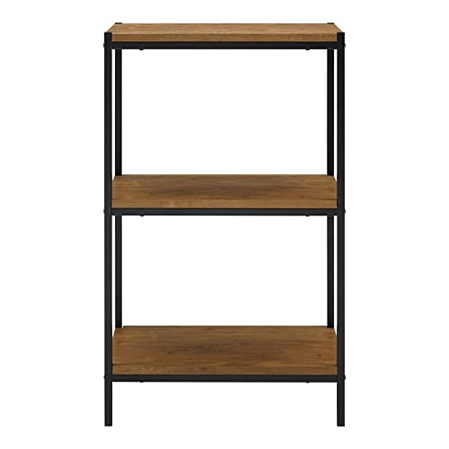 Eden Home 3-Tier Transitional Wood Bookshelf with Open Shelves in Oak Brown