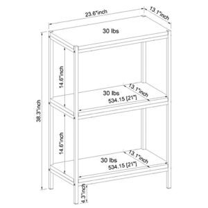 Eden Home 3-Tier Transitional Wood Bookshelf with Open Shelves in Oak Brown