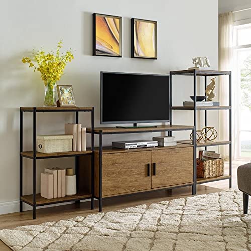 Eden Home 3-Tier Transitional Wood Bookshelf with Open Shelves in Oak Brown