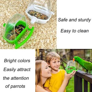 2Pcs Birds Water Dispenser, Bird Water Feeder for Cage, Parrot Feeder Hanging Bird Food Bowl, Bird Seed Food Container Cage Accessories for Parakeet Budgies Lovebirds