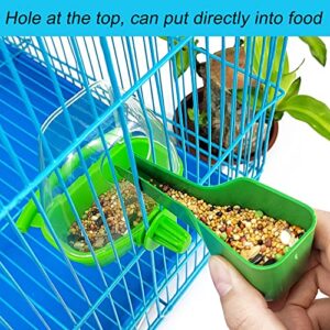 2Pcs Birds Water Dispenser, Bird Water Feeder for Cage, Parrot Feeder Hanging Bird Food Bowl, Bird Seed Food Container Cage Accessories for Parakeet Budgies Lovebirds