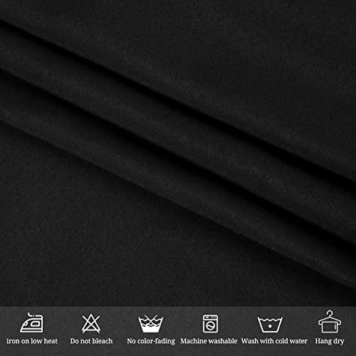 REWOMC 6 Pack Polyester Tablecloth 60 x 102 Inch Black Polyester Table Cloth for 6 Foot Rectangle Tables, Stain and Wrinkle Resistant Washable Table Cover for Kitchen Wedding Banquet Restaurant Party