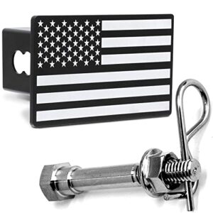 uobmall heavy american flag metal trailer hitch cover for 2 inch receivers with stainless steel pin bolt