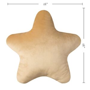 Ashler Cute Star Shaped Throw Pillows, Beige 3D Decorative 18x18 in Velvet Plush Pillow, Soft Preppy Pillows for Living Room and Bedroom