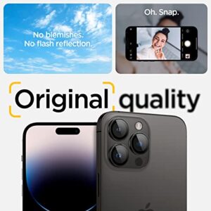 Spigen Camera Lens Screen Protector [GlasTR EZ Fit Optik Pro] Designed for iPhone 14 Pro Max/iPhone 14 Pro [Case Friendly] - Black [2 Pack]