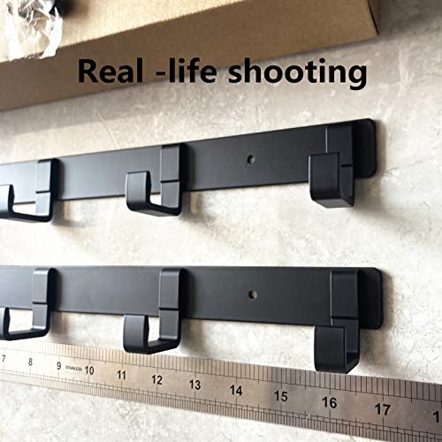 Jiafengyuan 2 Pack Hat Rack Key Hook Bathroom Hook Door Hanger Hook Wall Coat Rack Coat Hooks Wall Hook Wall Mounted Aluminum Alloy Hook Rack for ClothesTowel Rack (5 Hooks Black)