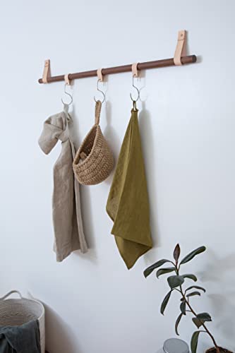 Leather Loop Hooks household storage & organization towel holder kitchen oven hook strap closet pants hook hanger pan hooks jeans hooks [3, 6 or 12 PK]