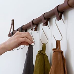 Leather Loop Hooks household storage & organization towel holder kitchen oven hook strap closet pants hook hanger pan hooks jeans hooks [3, 6 or 12 PK]