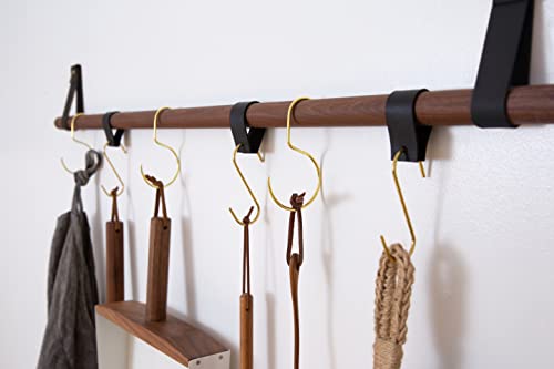 Leather Loop Hooks household storage & organization towel holder kitchen oven hook strap closet pants hook hanger pan hooks jeans hooks [3, 6 or 12 PK]