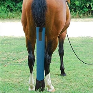 MagiDeal Bag with Fringe Non Slip Tail Wrap Tail Decor for Horse Equestrian Accessories Grooming Supplies, Blue