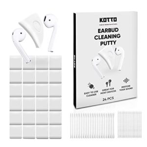 kotto 24 pcs earbud cleaner kit, earbuds cleaning putty, airpod cleaner kit, easily remove ear wax and dirt from headphone/earbud/airpods/charging cases/laptop/phone/earphones/camera (24 pcs)