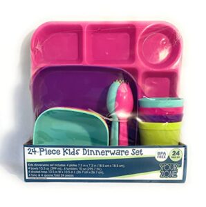 24-piece kids"dinnerware set (multicolor, tableware)
