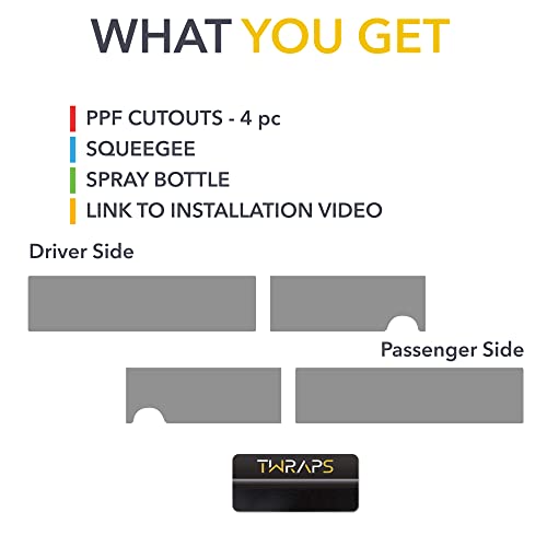 Door Entries PPF for Rivian R1T /8mil/ Custom Fit Anti Scratch Paint Protection Film Cover, Clear Self Healing Shield Guard, Complete with Install Kit