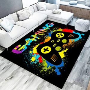 Gaming Controller Rug Boys Game Area Rug Gamer Rugs Game Non-Slip Rug Game Room Decor Gamer Carpets Teen Bedroom Living Room Gamer Room Home Decor(60x39inch)