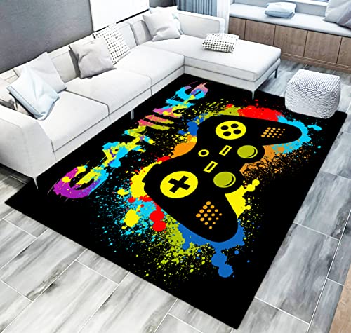 Gaming Controller Rug Boys Game Area Rug Gamer Rugs Game Non-Slip Rug Game Room Decor Gamer Carpets Teen Bedroom Living Room Gamer Room Home Decor(60x39inch)