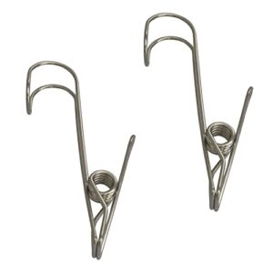 YYANGZ 15PCS Stainless Steel Metal Long Tail Clip with Hooks Laundry Hooks Clothes Pins Hanging Clips Clothes Pins Hanging Universal Clips