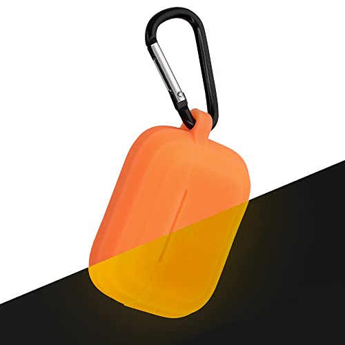 kwmobile - Case Compatible with Apple Airpods Pro - Case Glow in The Dark Cover Made of Silicone - Orange