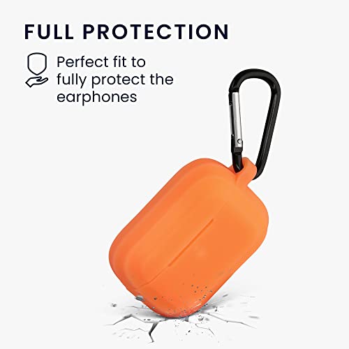 kwmobile - Case Compatible with Apple Airpods Pro - Case Glow in The Dark Cover Made of Silicone - Orange