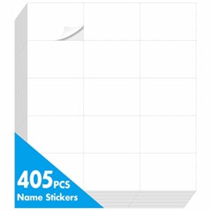 405pcs plain name tag labels, blank name badge with permanent adhesive writable white name tag stickers for school office home(each measures 3" x 2")