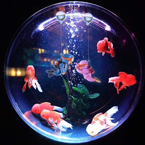 YoohNuse Floating Fish Tank Decorations Betta Fish Toys for Aquarium Decor Accessories Aquarium Diver Decoration for Large Small Fish Ornaments (2 Pack)