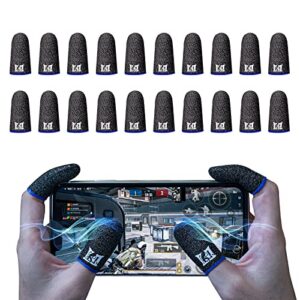 20 pcs finger sleeve for gaming,seamless thumb finger sleeve silver fiber mobile phone gaming finger sleeves, breathable & sweatproof, for league of legend, pubg, rules of survival, knives out