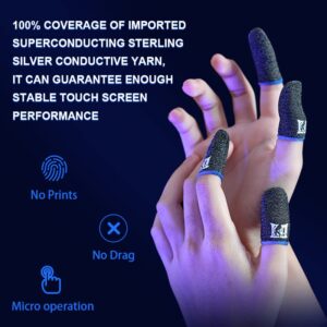 20 PCS Finger Sleeve for Gaming,Seamless Thumb Finger Sleeve Silver Fiber Mobile Phone Gaming Finger Sleeves, Breathable & Sweatproof, for League of Legend, Pubg, Rules of Survival, Knives Out