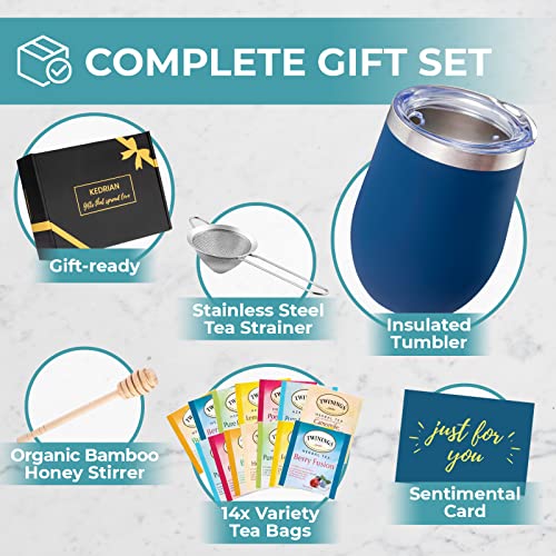 KEDRIAN Tea Gift Box Set, Tea Gift Sets, Tea Sets For Women & Men, Tea Gifts For Tea Lovers Women, Tea Gift Baskets, Sick Care Package For Sick Friend, Variety Tea Sampler Gift Set Box for Tea Lovers