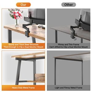 Computer Desk, Desk with Monitor Stand Shelf, 40 Inch Laptop Table with Bookshelves, Study Writing Desk with Storage Bag and Hooks, Small Desk for Small Space, Home, Office, Rustic Brown